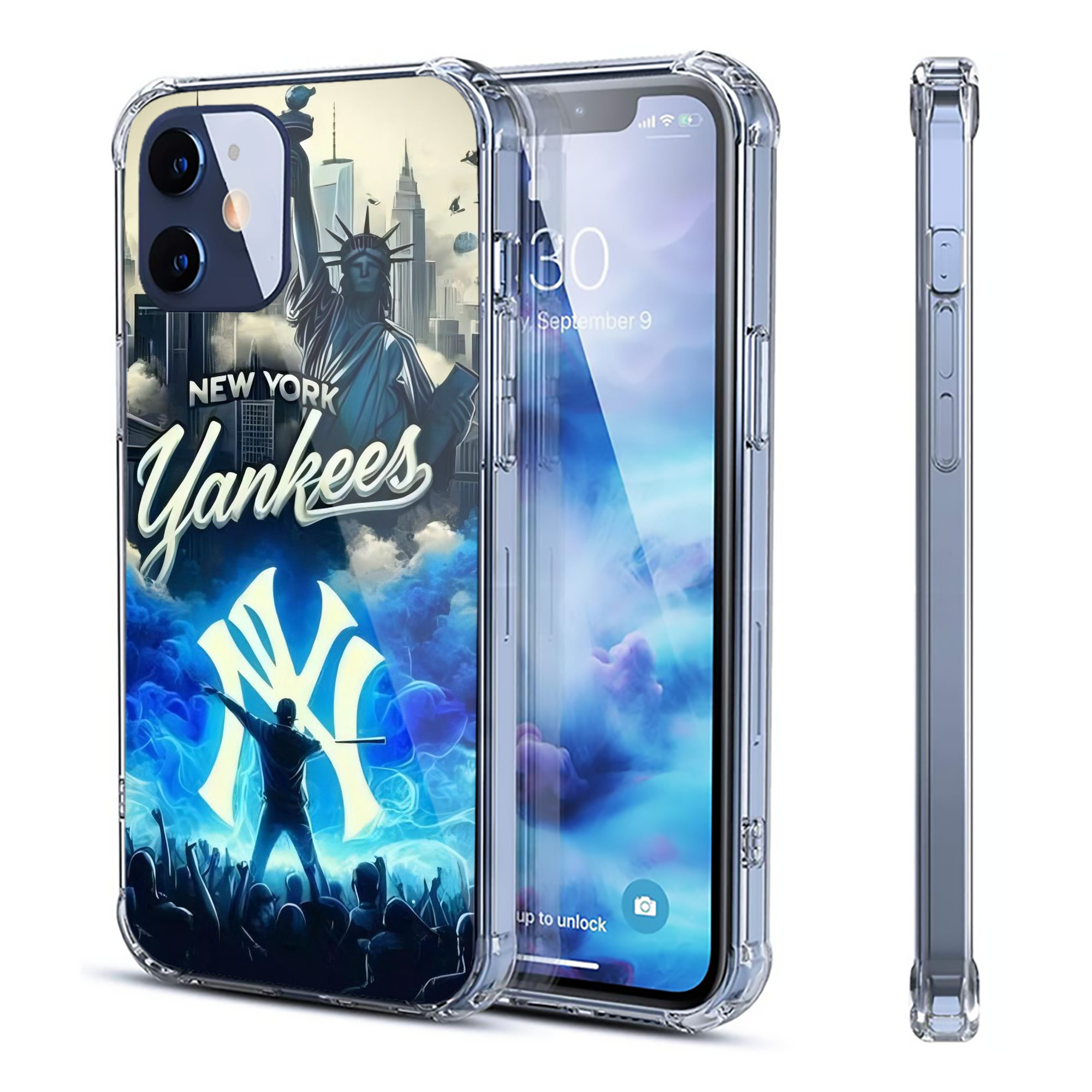 New York Yankees 308 Clear IPhone 12 Case – Soft TPU With UV Print – Enhanced Drop Protection, Precise Fit, Anti-Fingerprint, Customizable Design, Scratch-Resistant, Yellow-Resistant